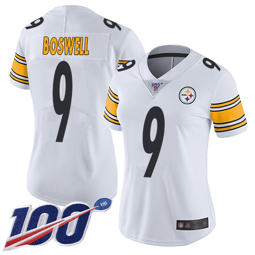 Women Pittsburgh Steelers Football 9 Limited White Chris Boswell Road 100th Season Vapor Untouchable Nike NFL Jersey